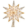 Kurt Adler 14-Inch UL 10-Light Capiz Star With Gold Glitter Finish Tree Topper