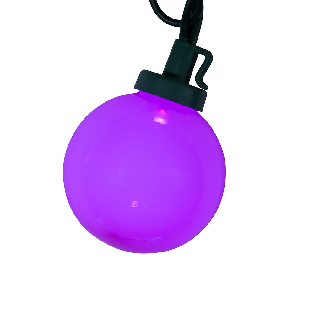 Kurt Adler 11.5-Foot UL 10-Light Multicolor LED Opaque G50 Light Set With Green Wire