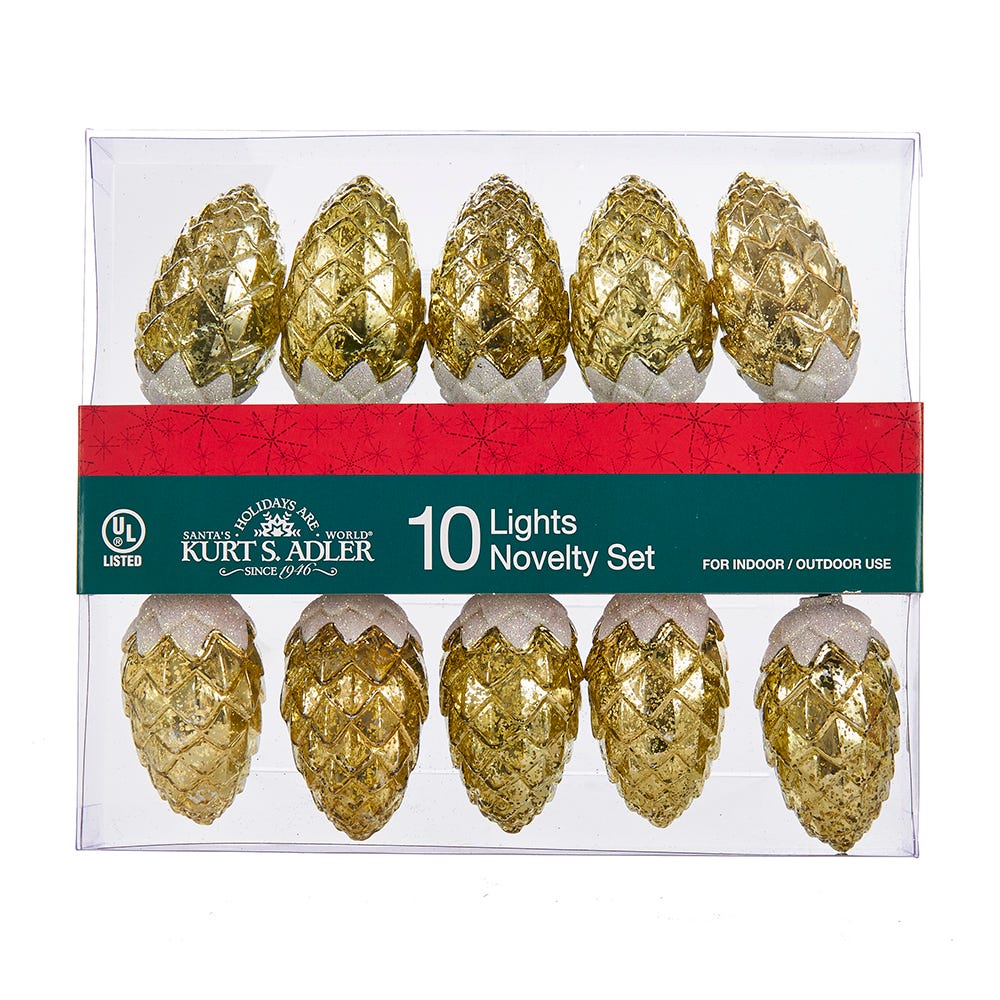 Kurt Adler UL 10-Light Pinecone Light Set