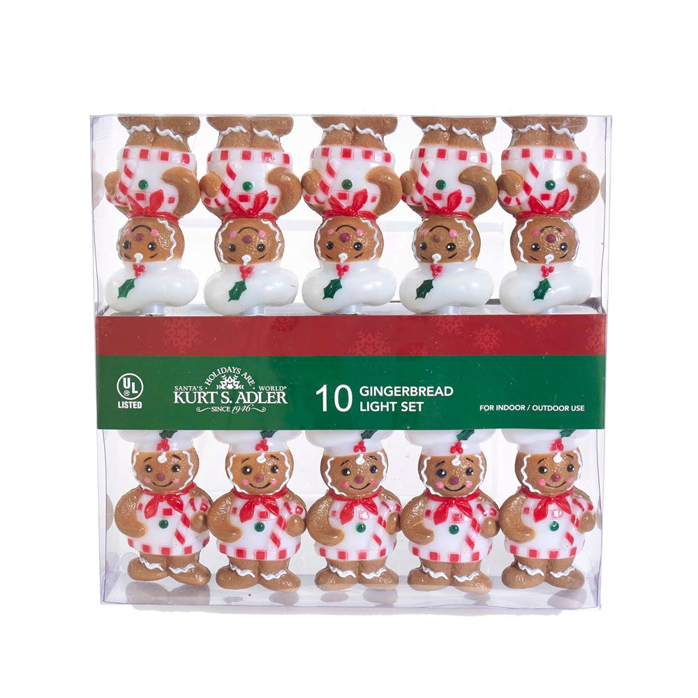 Kurt Adler UL 10-Light Gingerbread Light Set