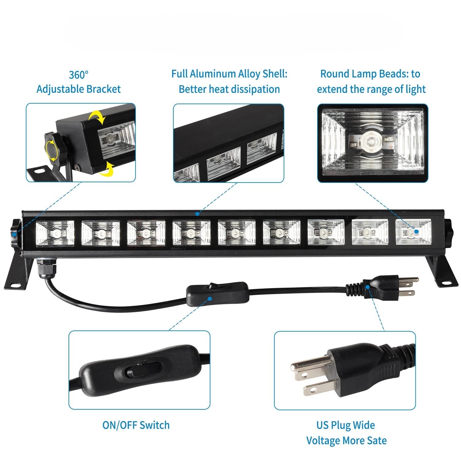 Kurt Adler 16.2-Inch UV LED Black Light