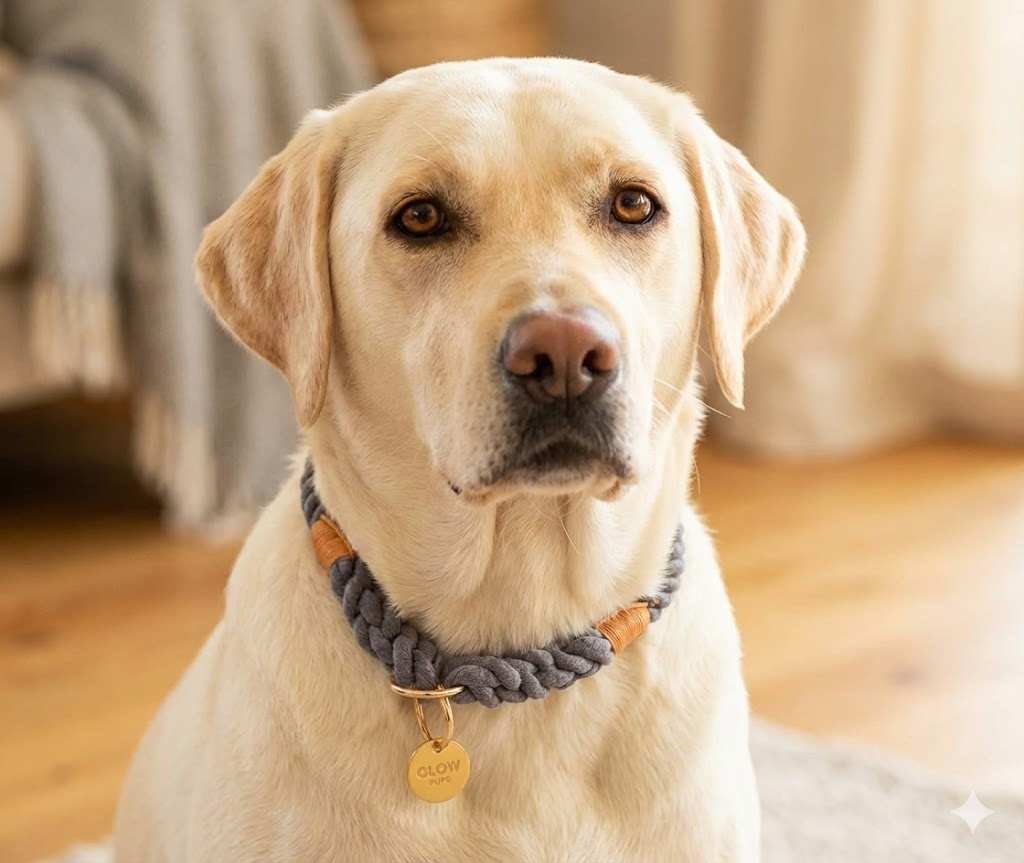 Glow Pups: Grey Stylish Rope Slip Dog Collar