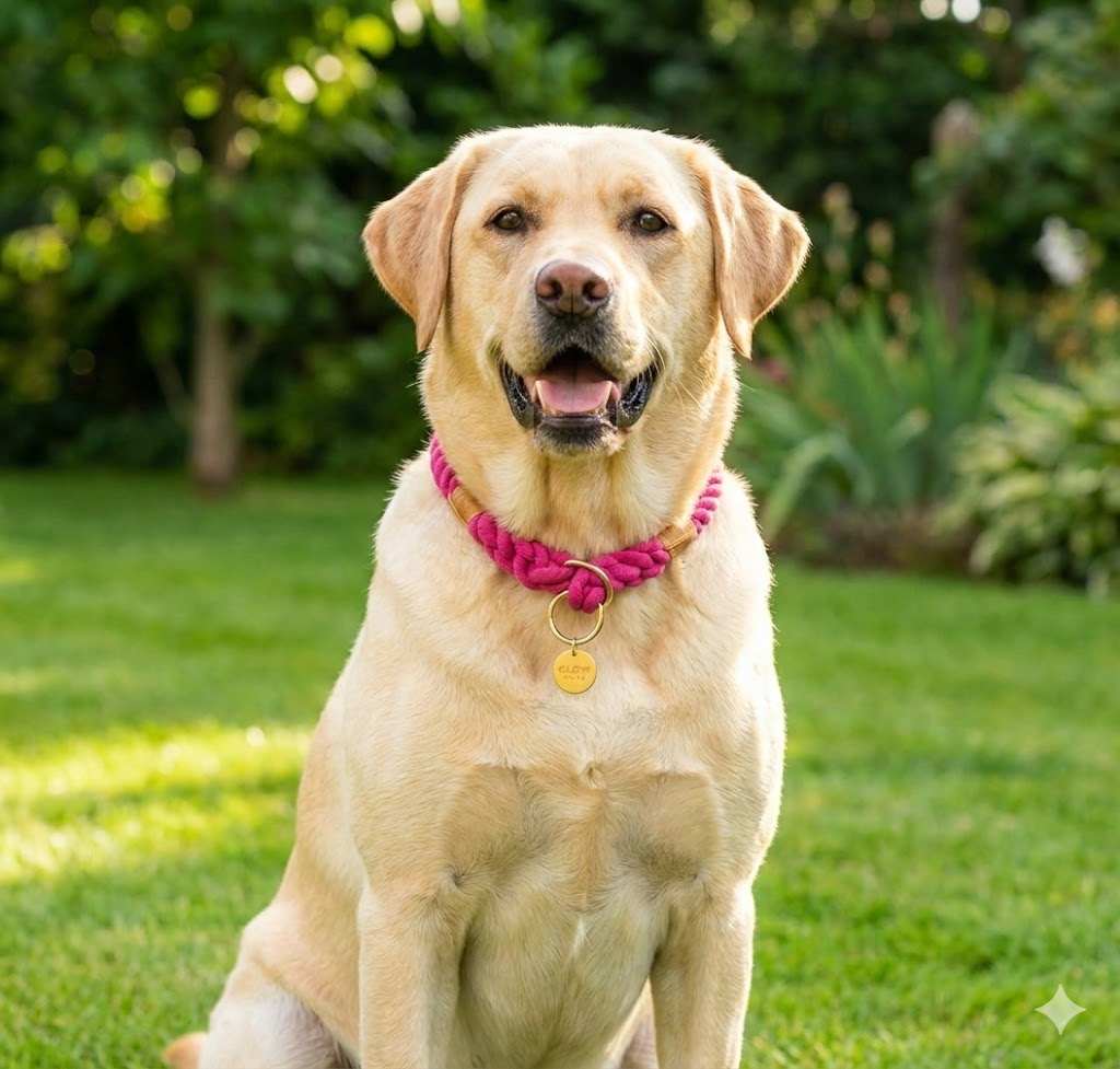 Glow Pups: Dark Pink Boho Chic Rope Slip Dog Collar