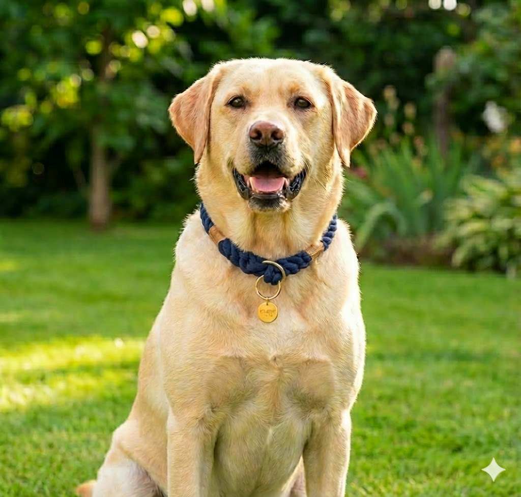 Glow Pups: Navy Blue Stylish Rope Slip Dog Collar