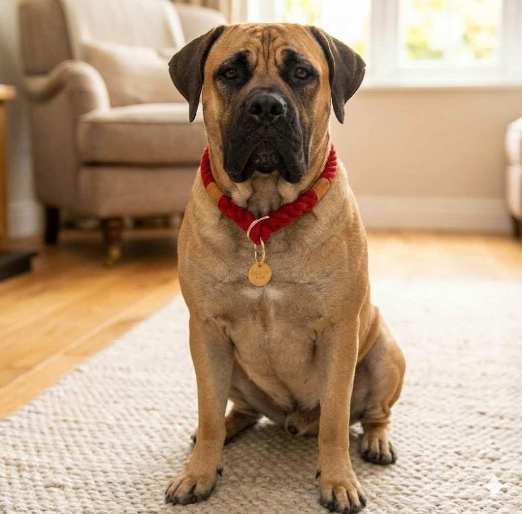 Glow Pups: Red Stylish Rope Slip Dog Collar