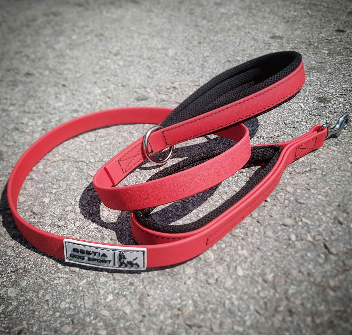 Bestia Dog Sport Dual Handle Red Dog Leash
