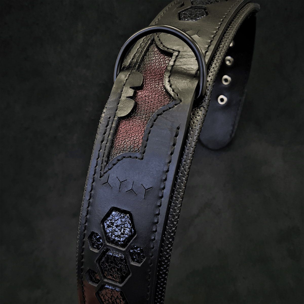 Bestia Batman Leather Dog Collar