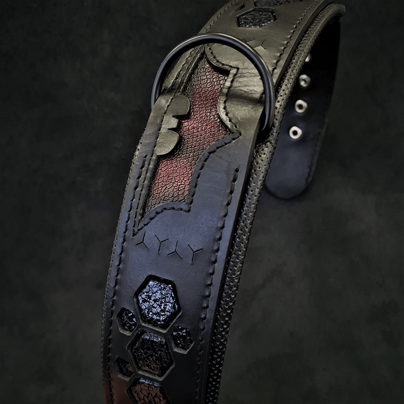 Bestia Batman Leather Dog Collar