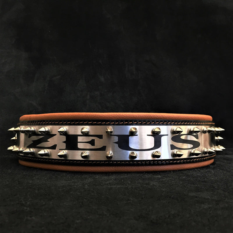 Bestia Dog Gear Genuine Leather Dog Collar - Red 