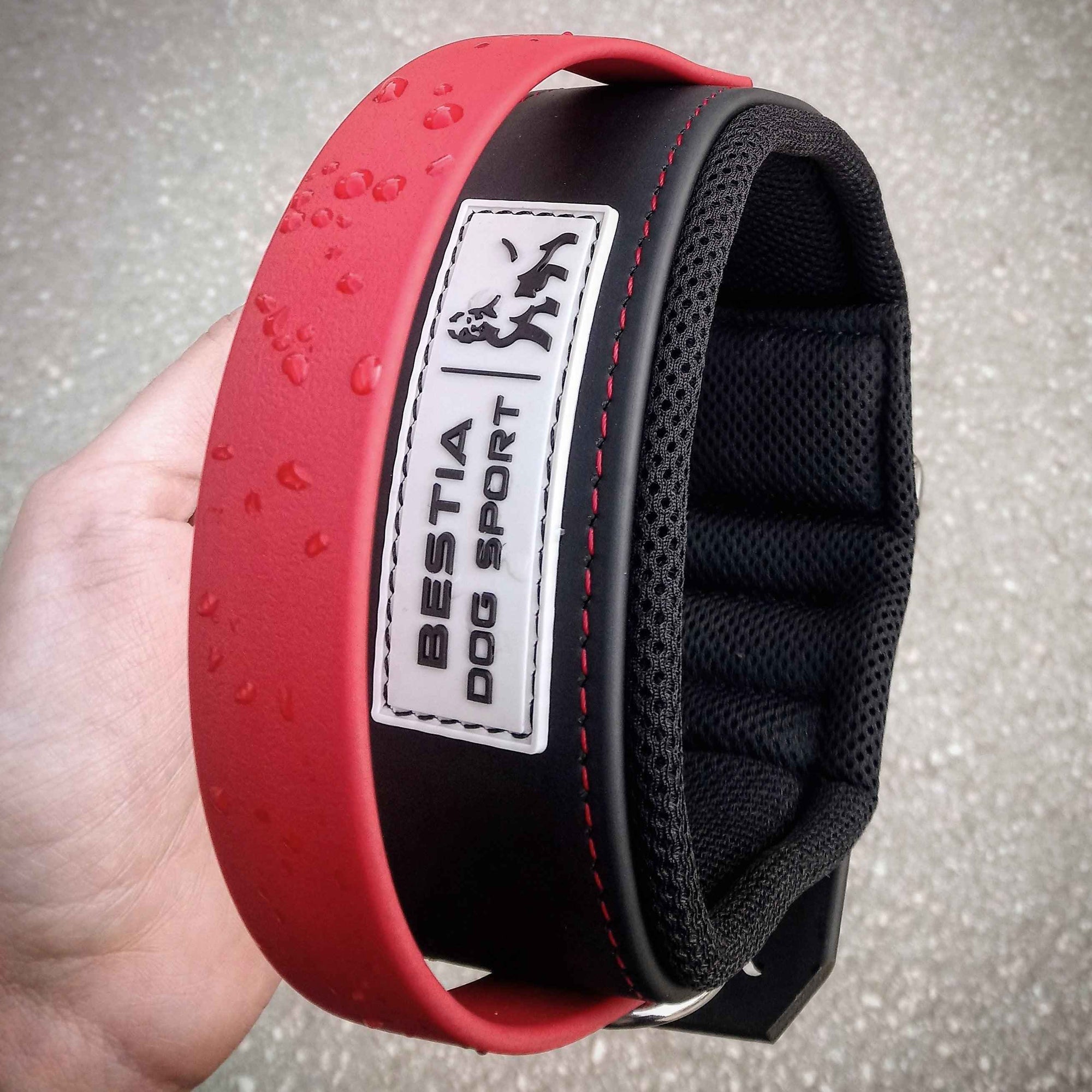Bestia Dog Sport Red Handle Dog Collar