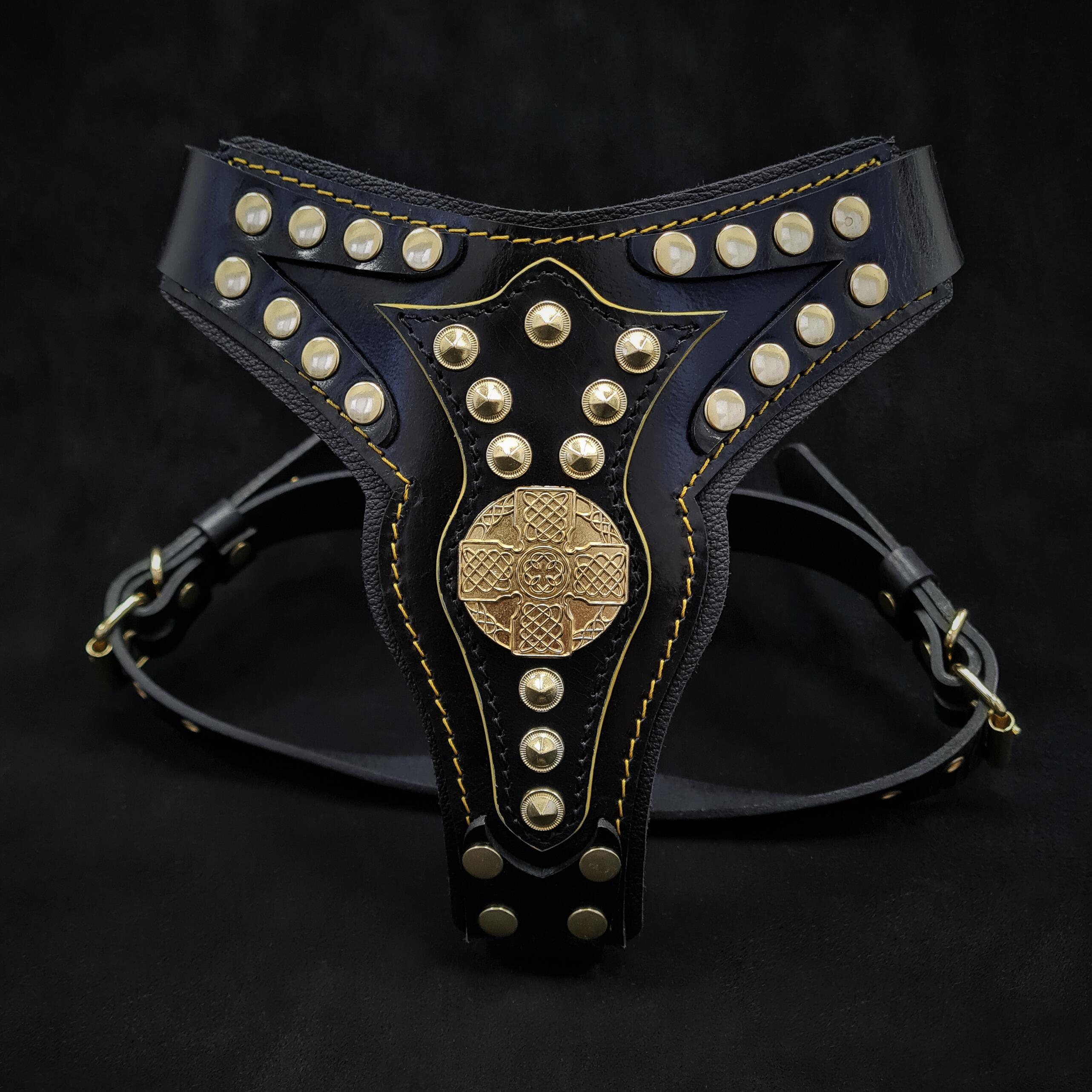 Bestia Dog Gear The Maximus harness V2 Medium Size Genuine Leather pet supplies