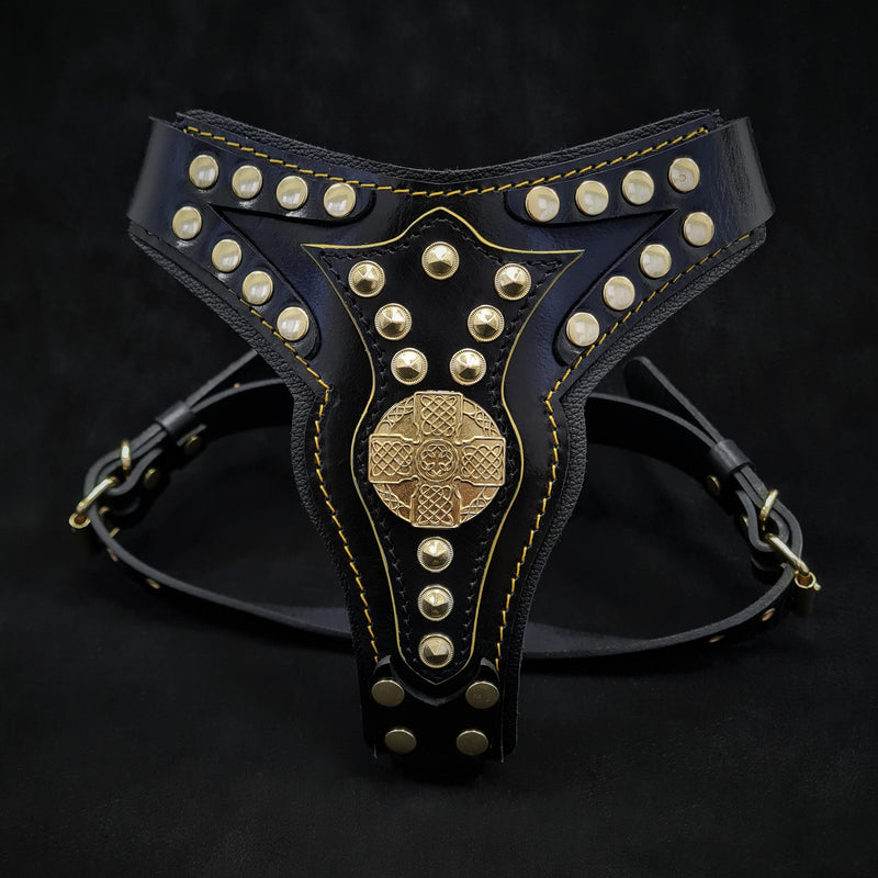Bestia Dog Gear The Maximus harness V2 Medium Size Genuine Leather pet supplies