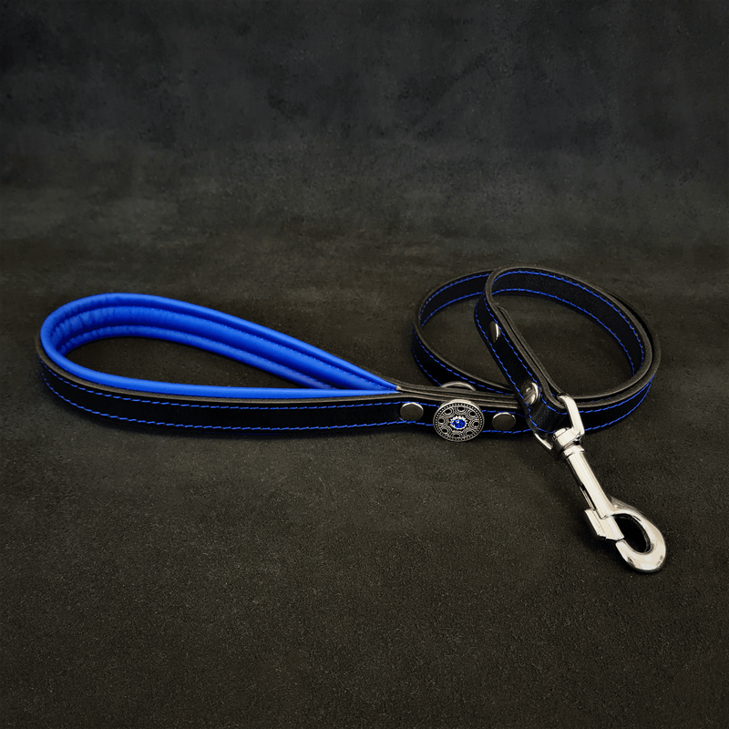 Bestia Bijou Leather Blue Dog Leash