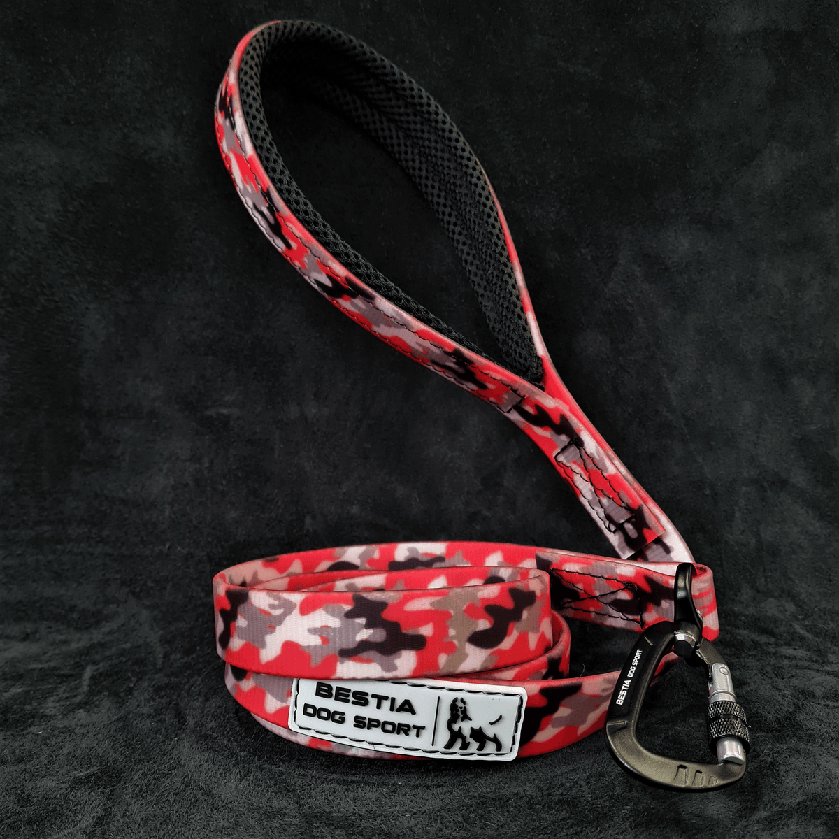 Bestia Dog Sport Tactical Red Camo Dog Leash