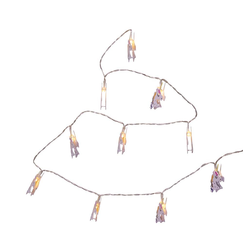 Kurt Adler Battery-Operated 10-Light USB Metal Unicorn Light Set