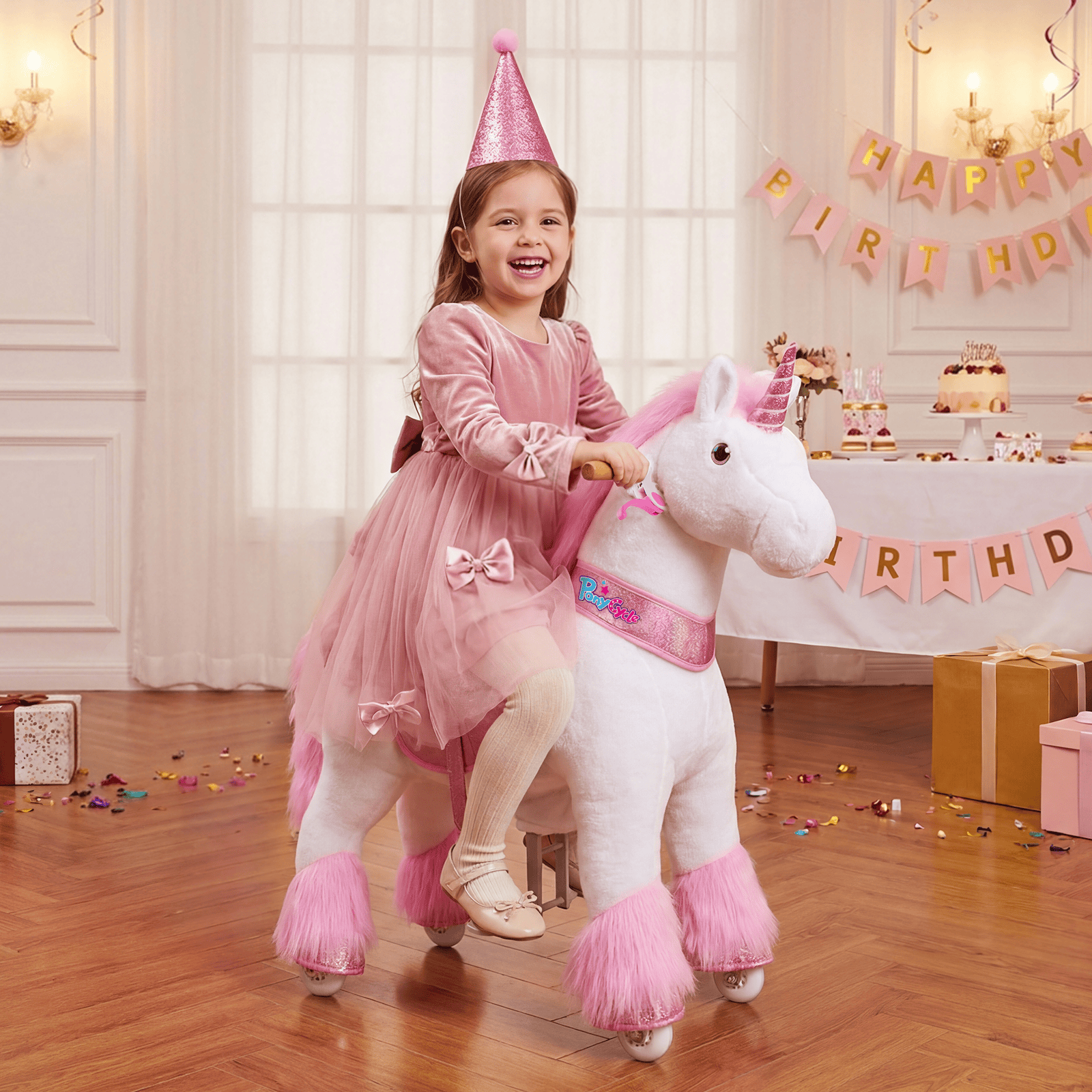Model U Ride-On Unicorn Age 3-4 Pink