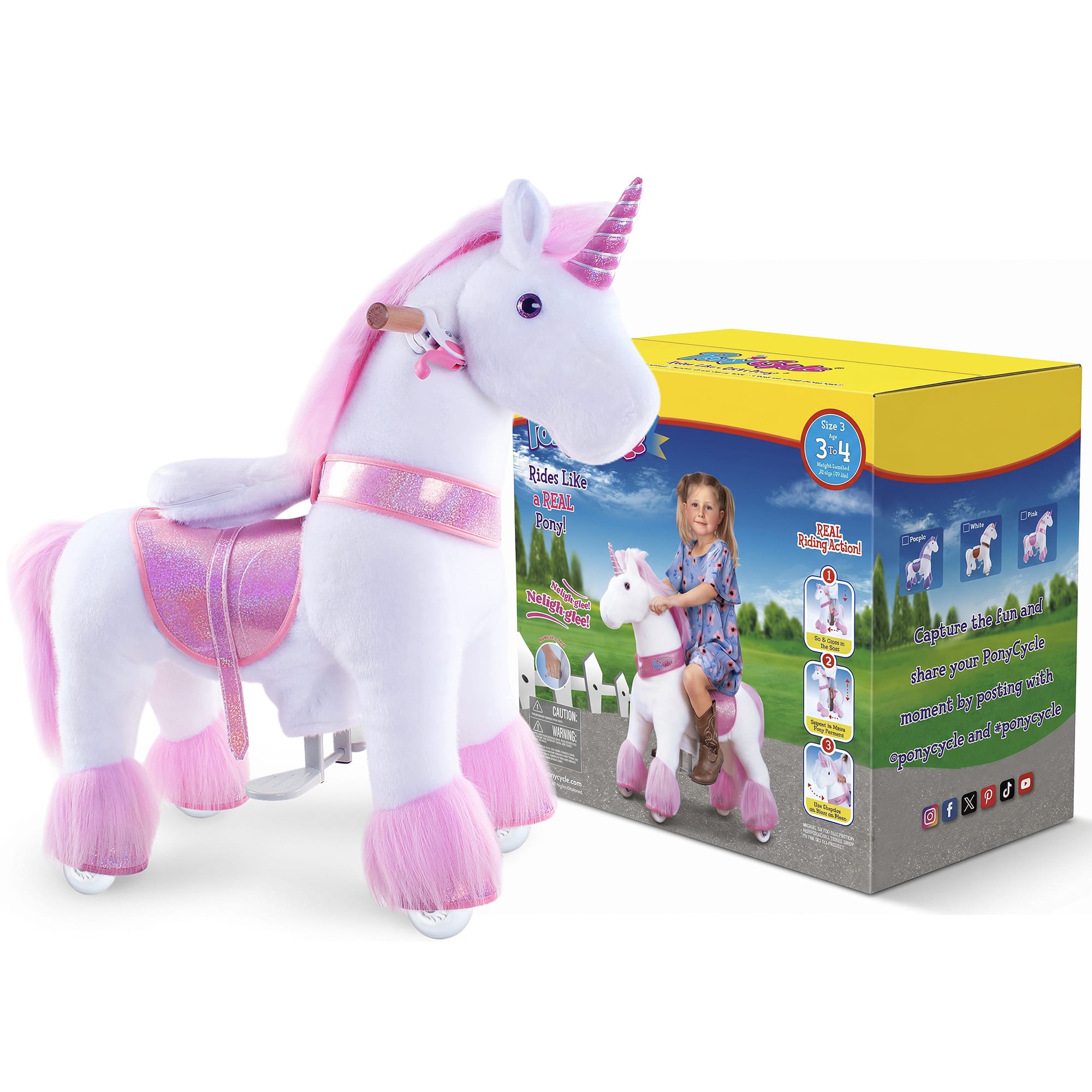 Model U Ride-On Unicorn Age 3-4 Pink