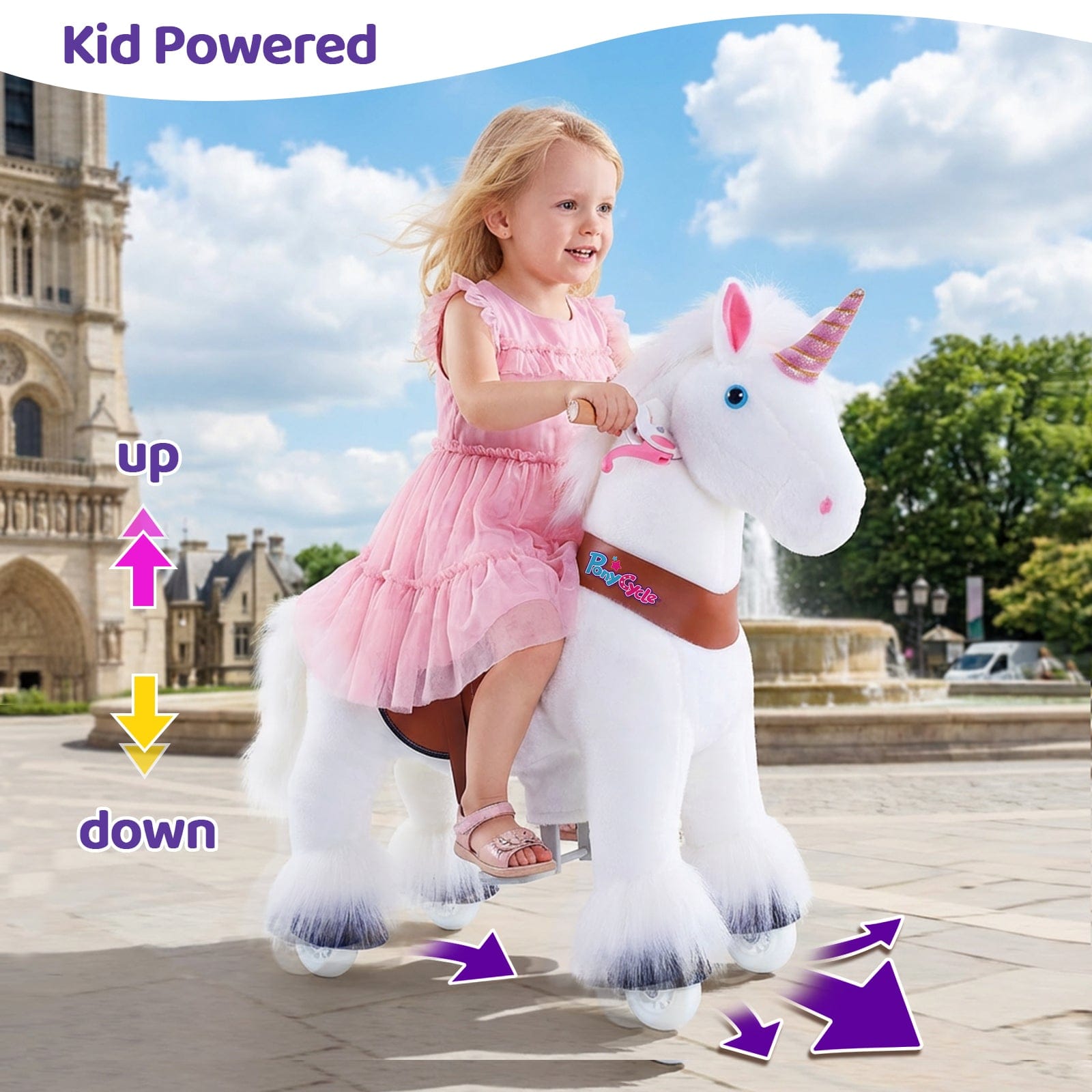 Model U Unicorn Ride-On Toy Age 3-4 White