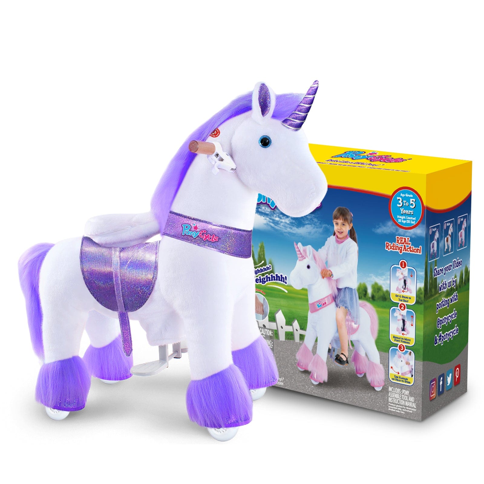 Model U Ride-On Unicorn Age 3-4 Purple