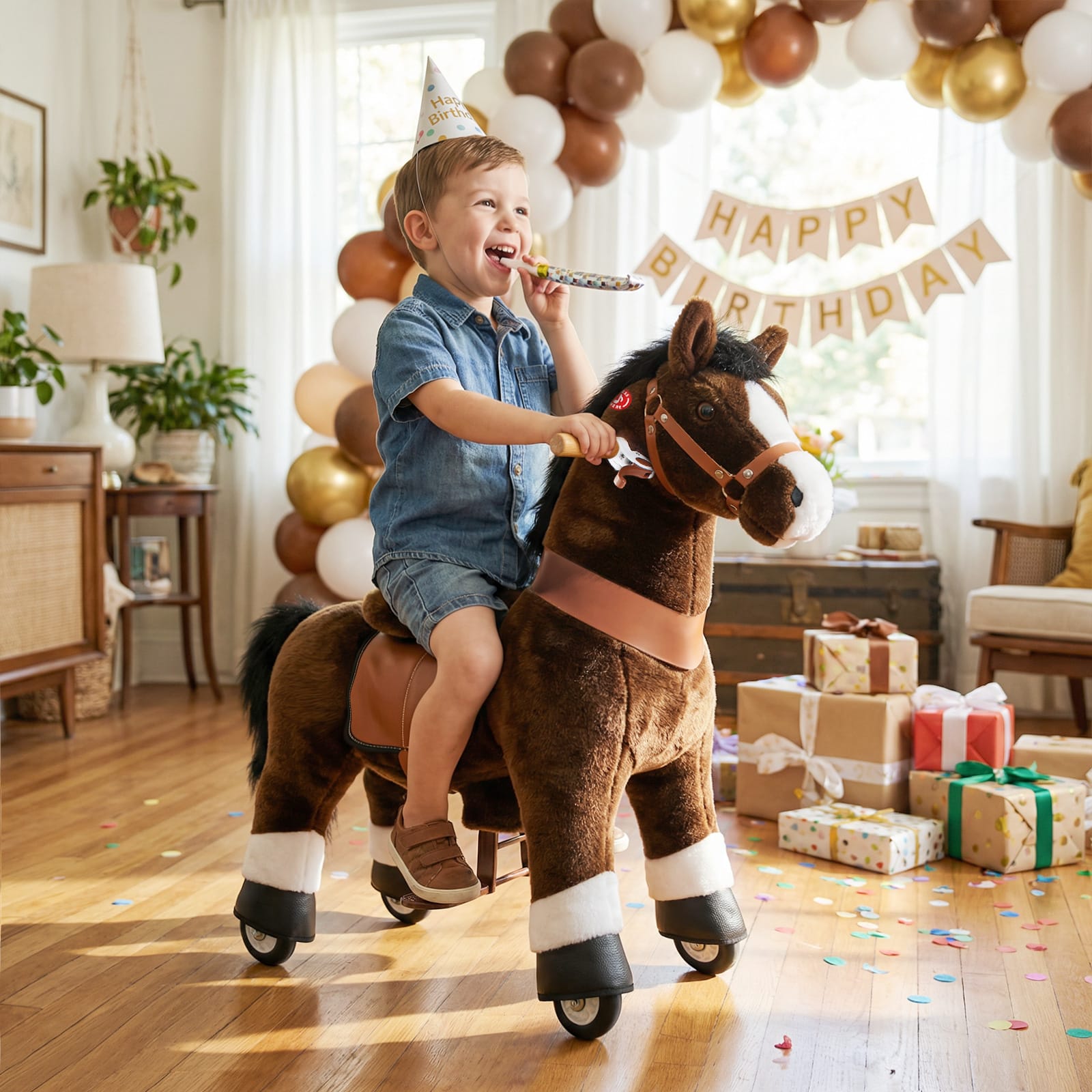 Model U Ride On Horse Toy Age 3-4 Chocolate