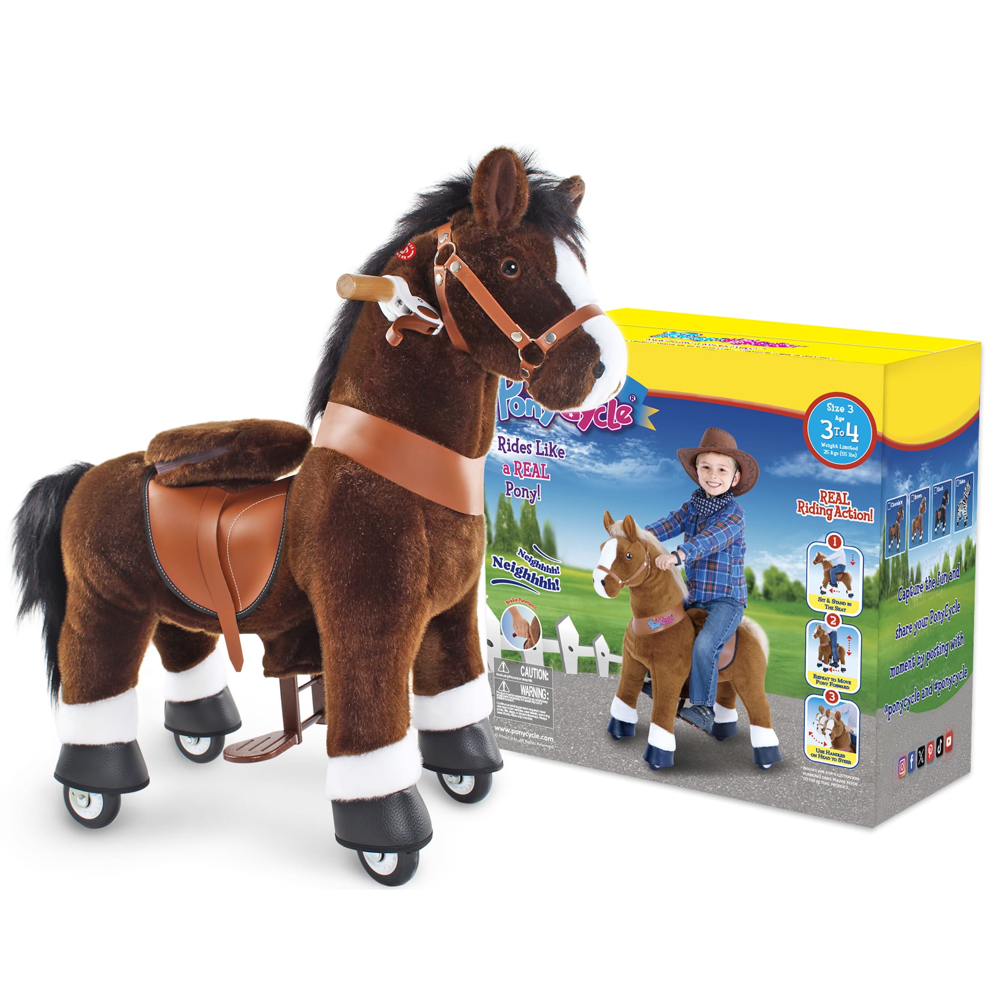 Model U Ride On Horse Toy Age 3-4 Chocolate