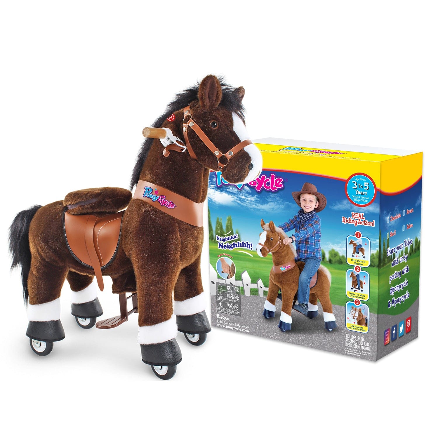 Model U Ride On Horse Toy Age 3-4 Chocolate