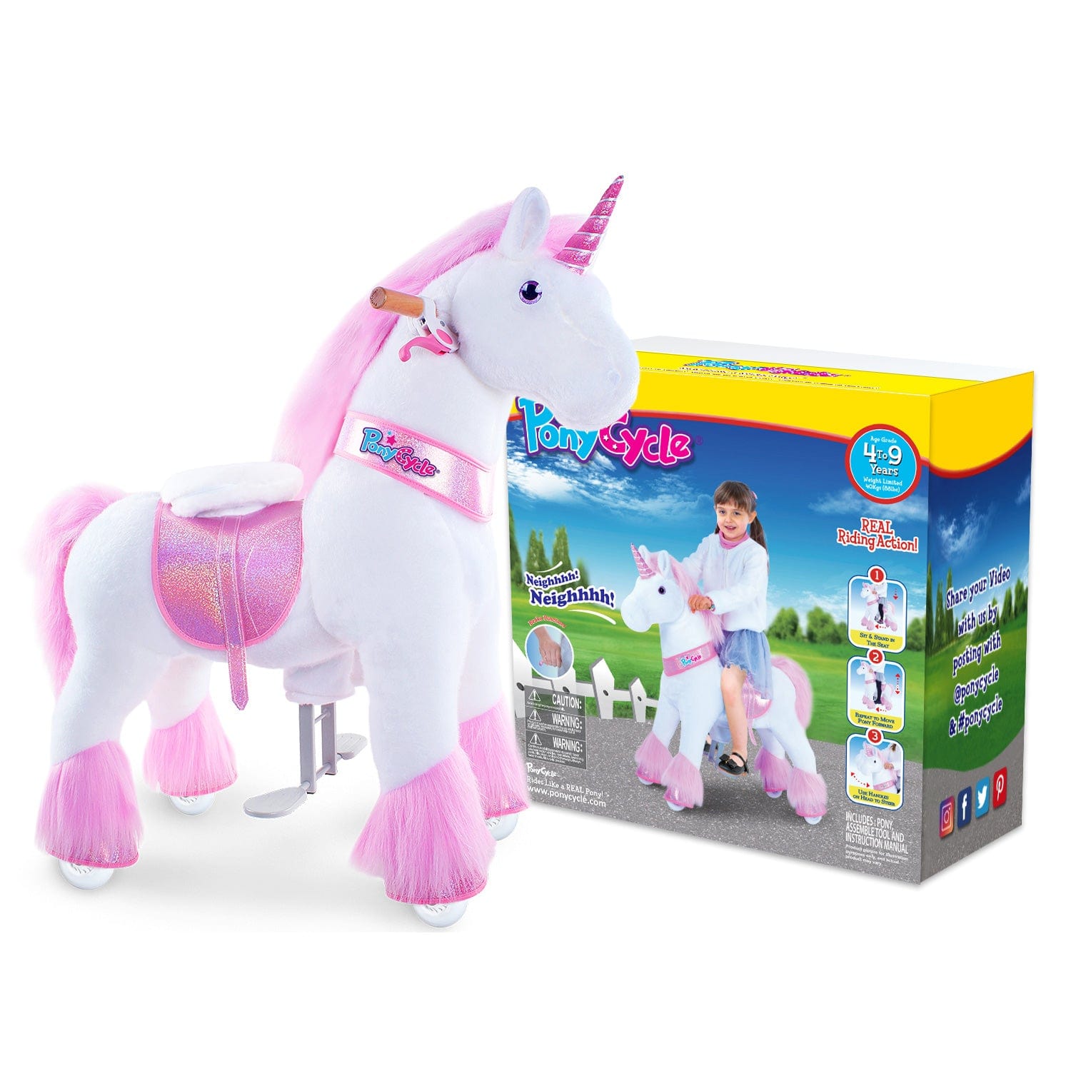 Model U Ride-On Unicorn Age 4-7 Pink