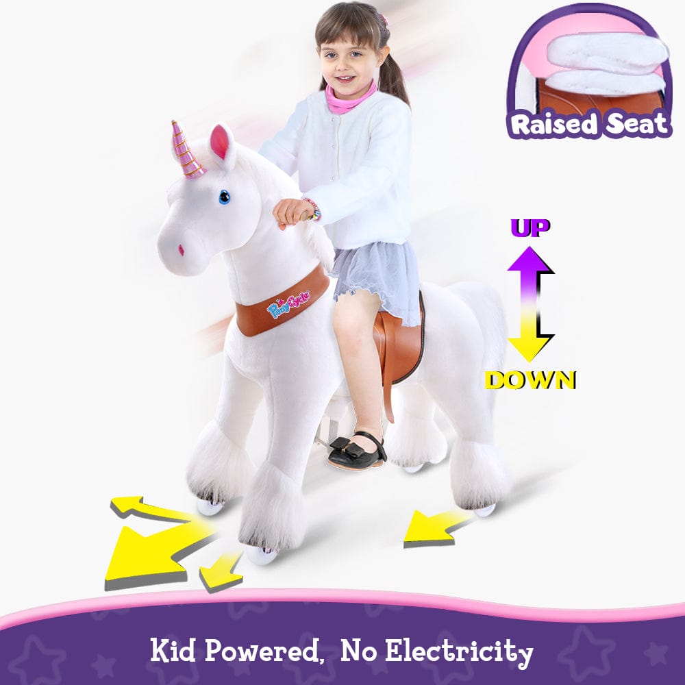 Model U Unicorn Riding Toy For Age 4-7 White