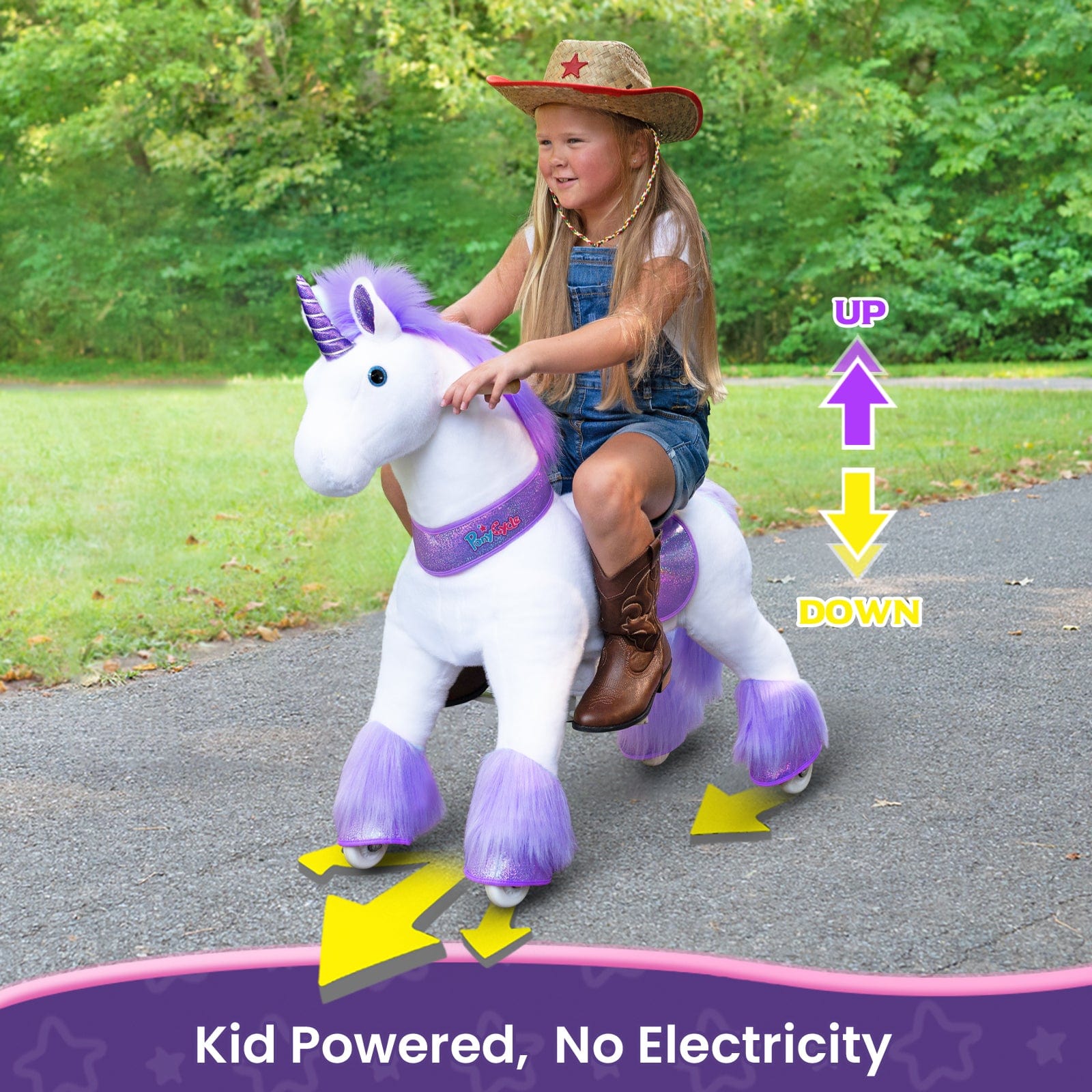 Model U Ride-On Unicorn Age 4-7 Purple