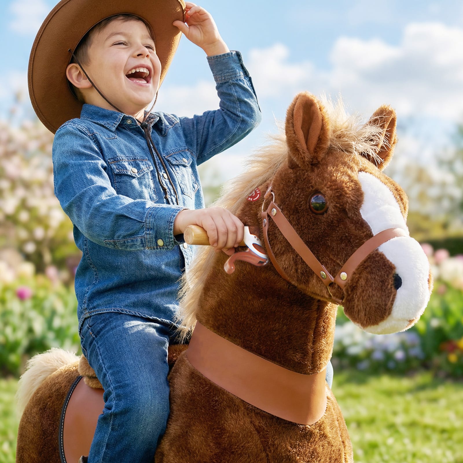Model U Ride-On Pony Toy Riding Horse Age 4-7 Brown