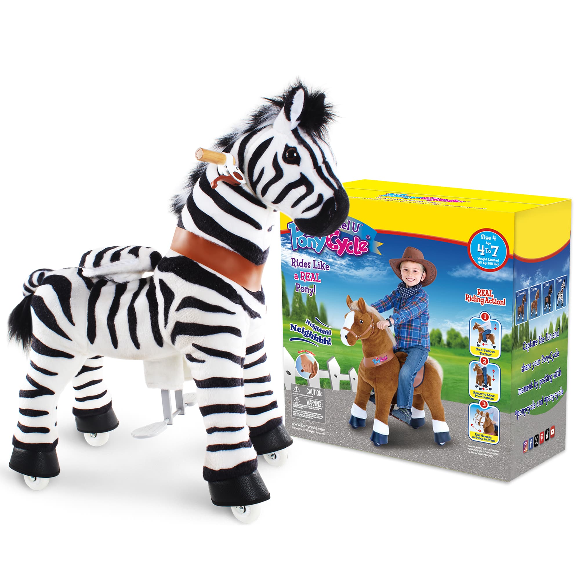 Model U Ride-On Animal Zebra Age 4-7
