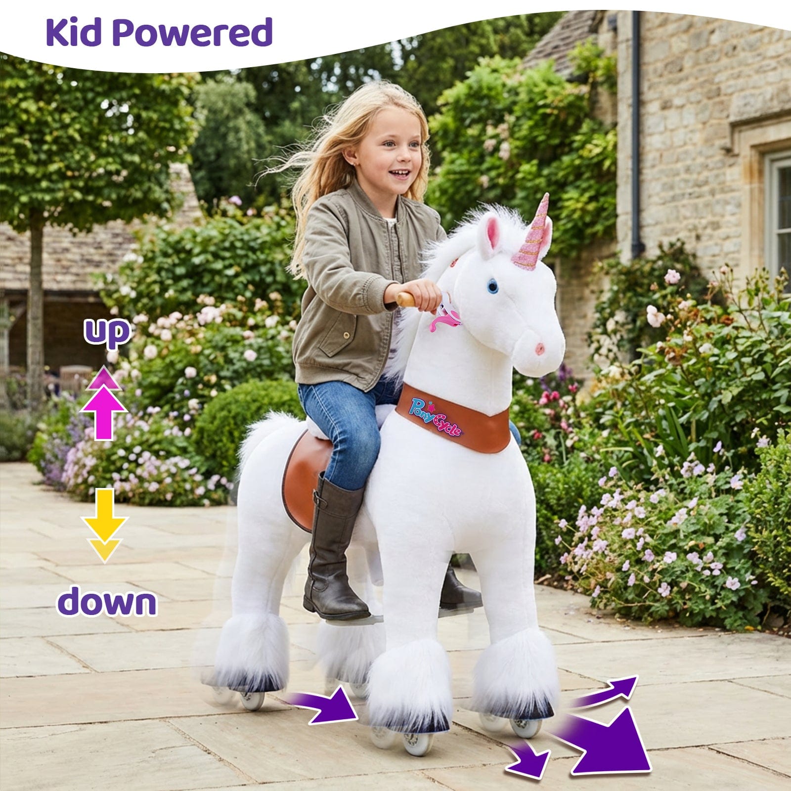 PonyCycle Unicorn Large Riding Unicorn White