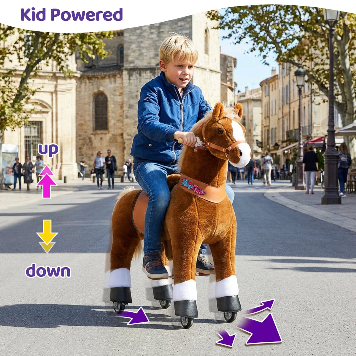 PonyCycle Large Ride On Horse Toy - Brown | HT Animal Supply
