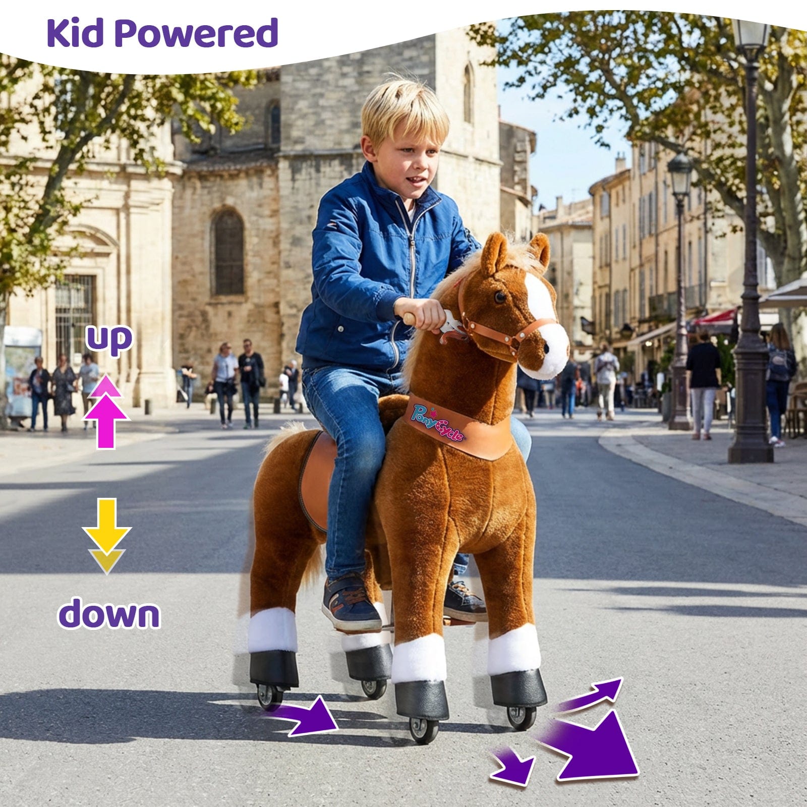 PonyCycle Large Ride On Horse Toy - Brown | HT Animal Supply