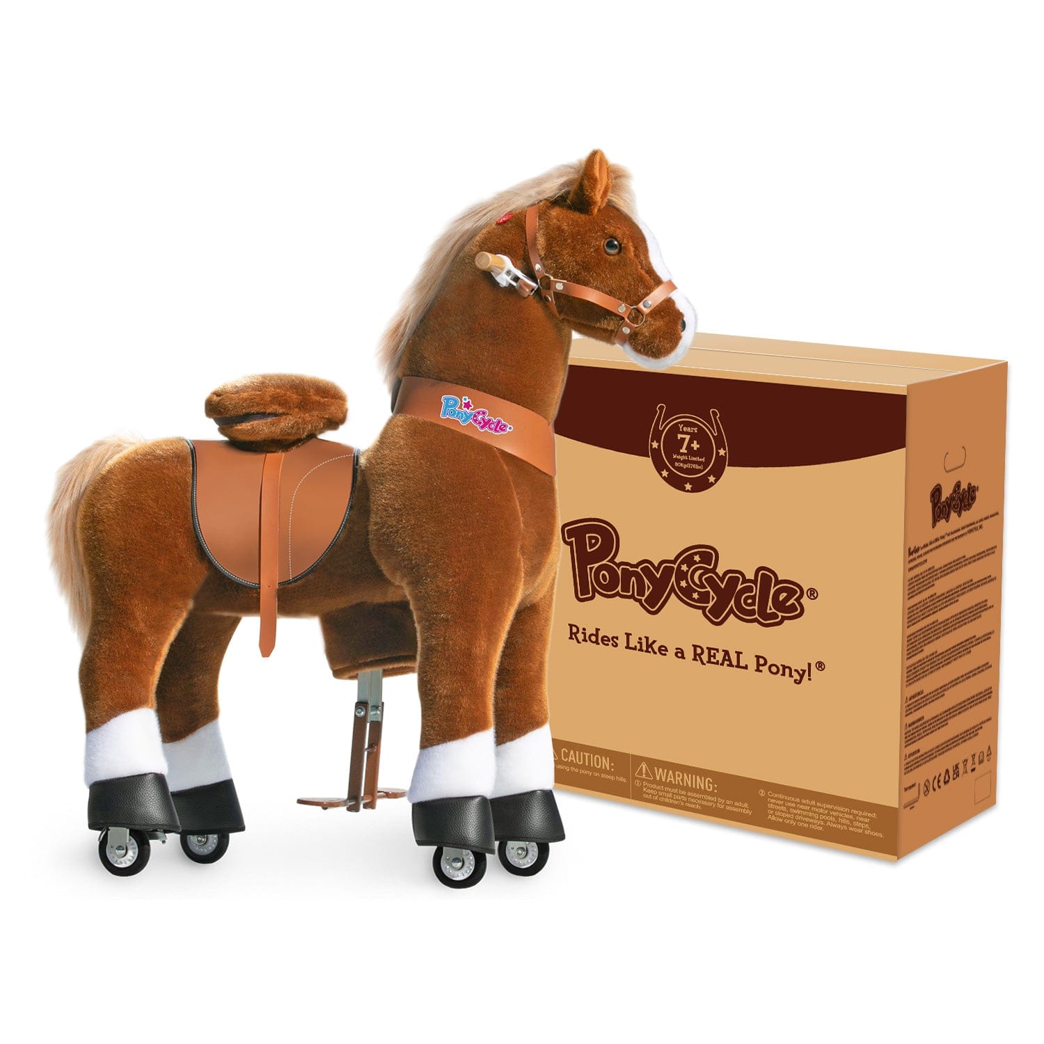 PonyCycle Large Ride On Horse Toy - Brown