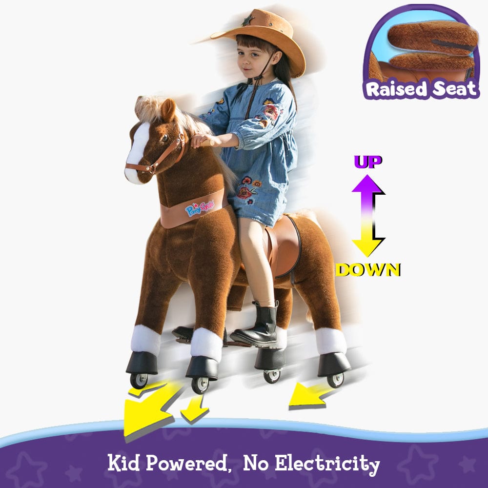 PonyCycle Large Ride On Horse Toy - Brown