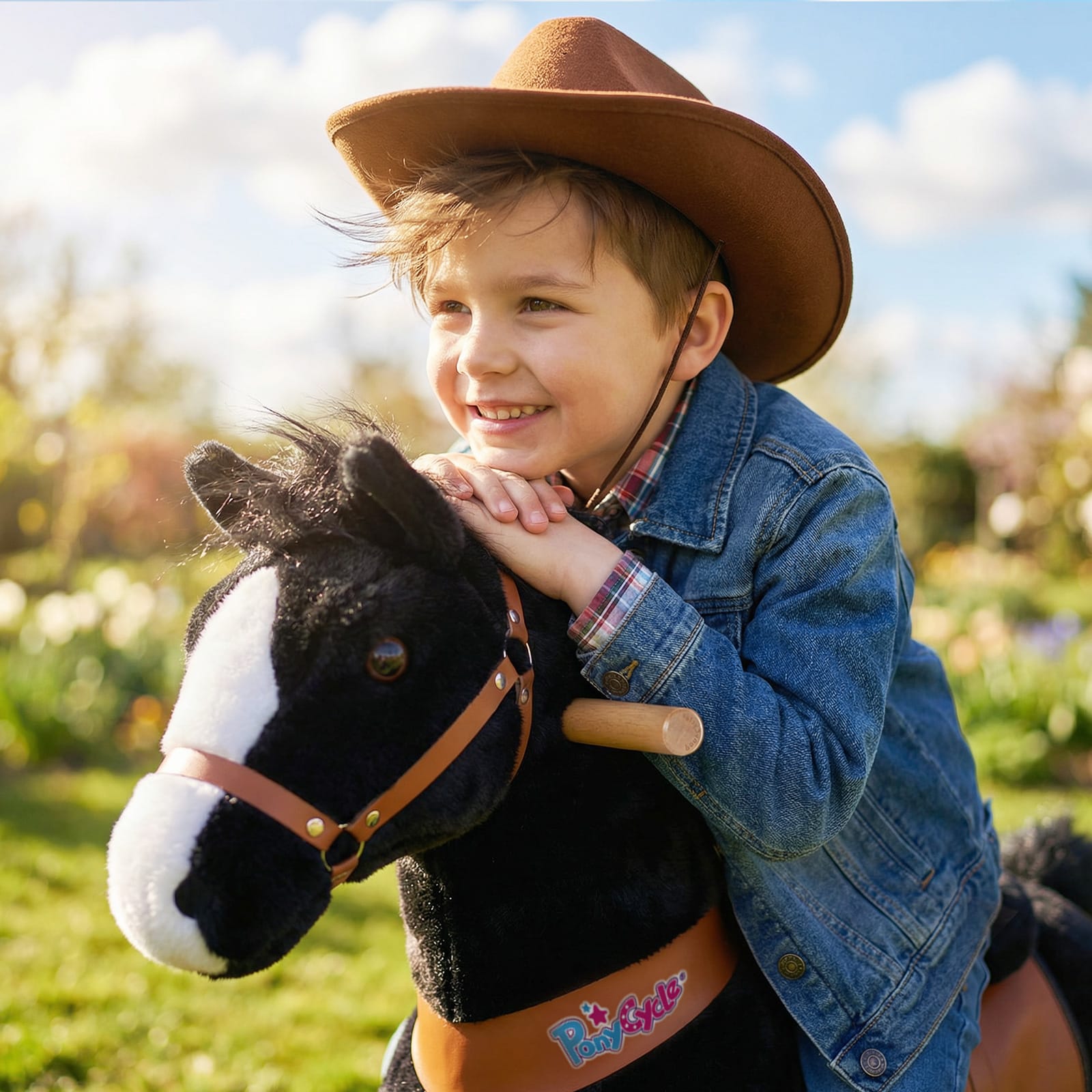 PonyCycle Large Ride On Horse Toy - Black
