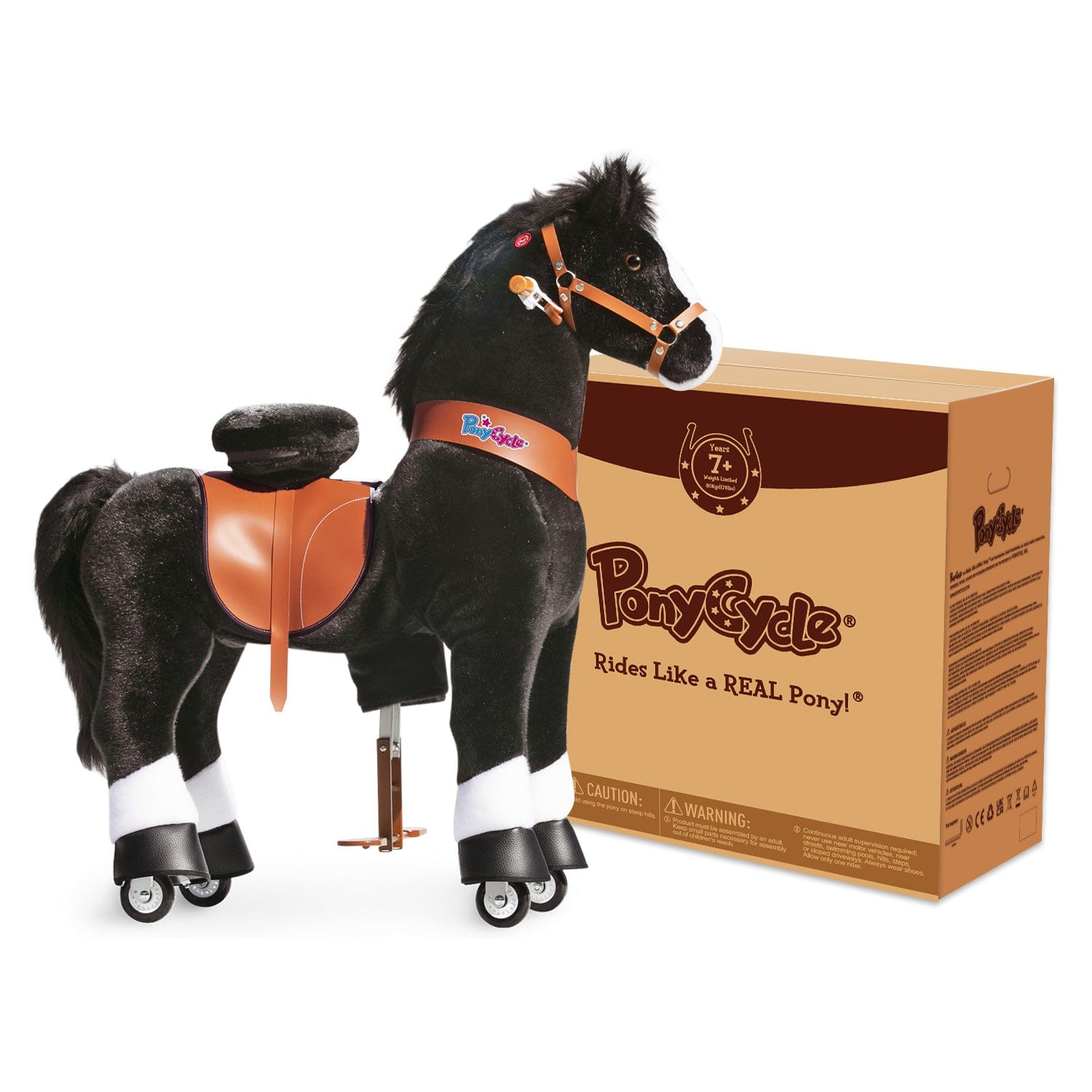 PonyCycle Large Ride On Horse Toy - Black