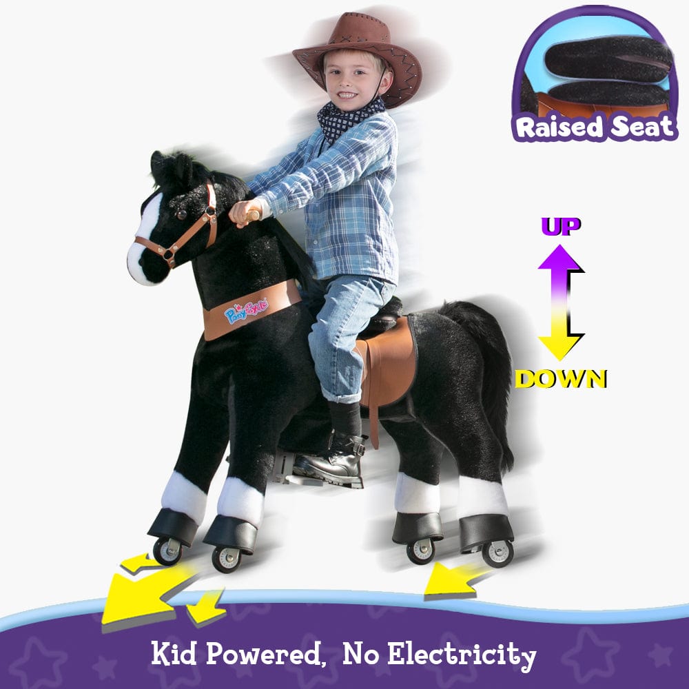 PonyCycle Large Ride On Horse Toy - Black