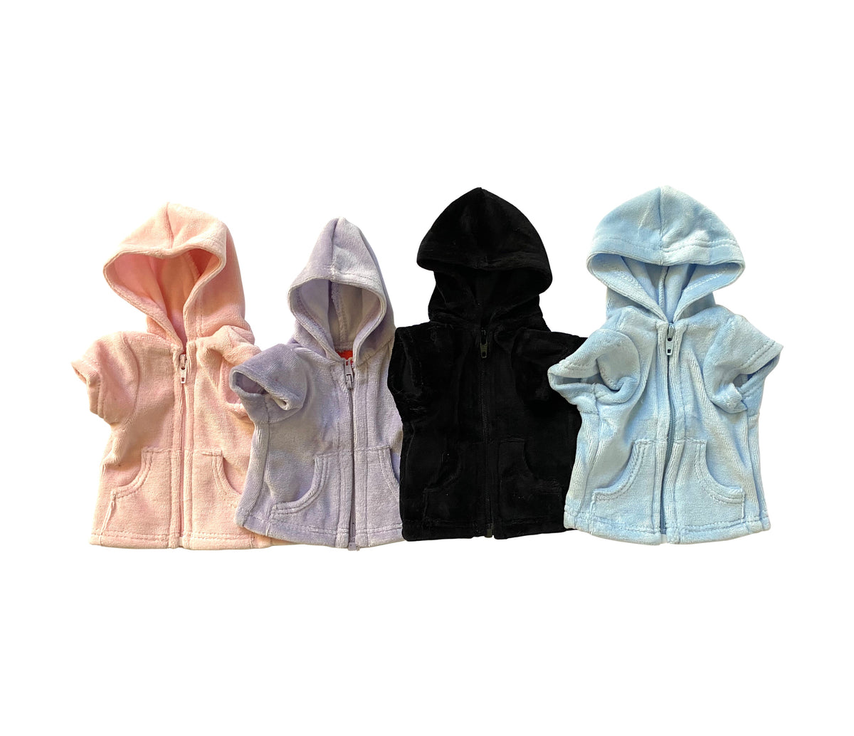 Velour Zip Front Hoodie, Lilac