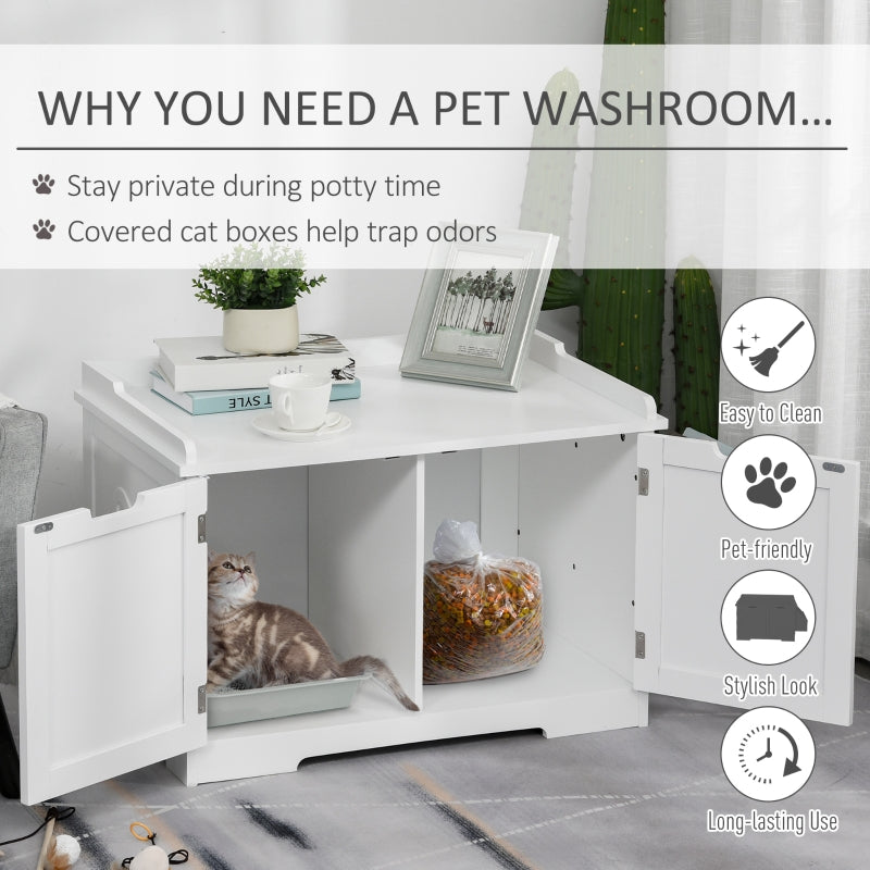 Cat Litter Box Nightstand End Table Enclosure