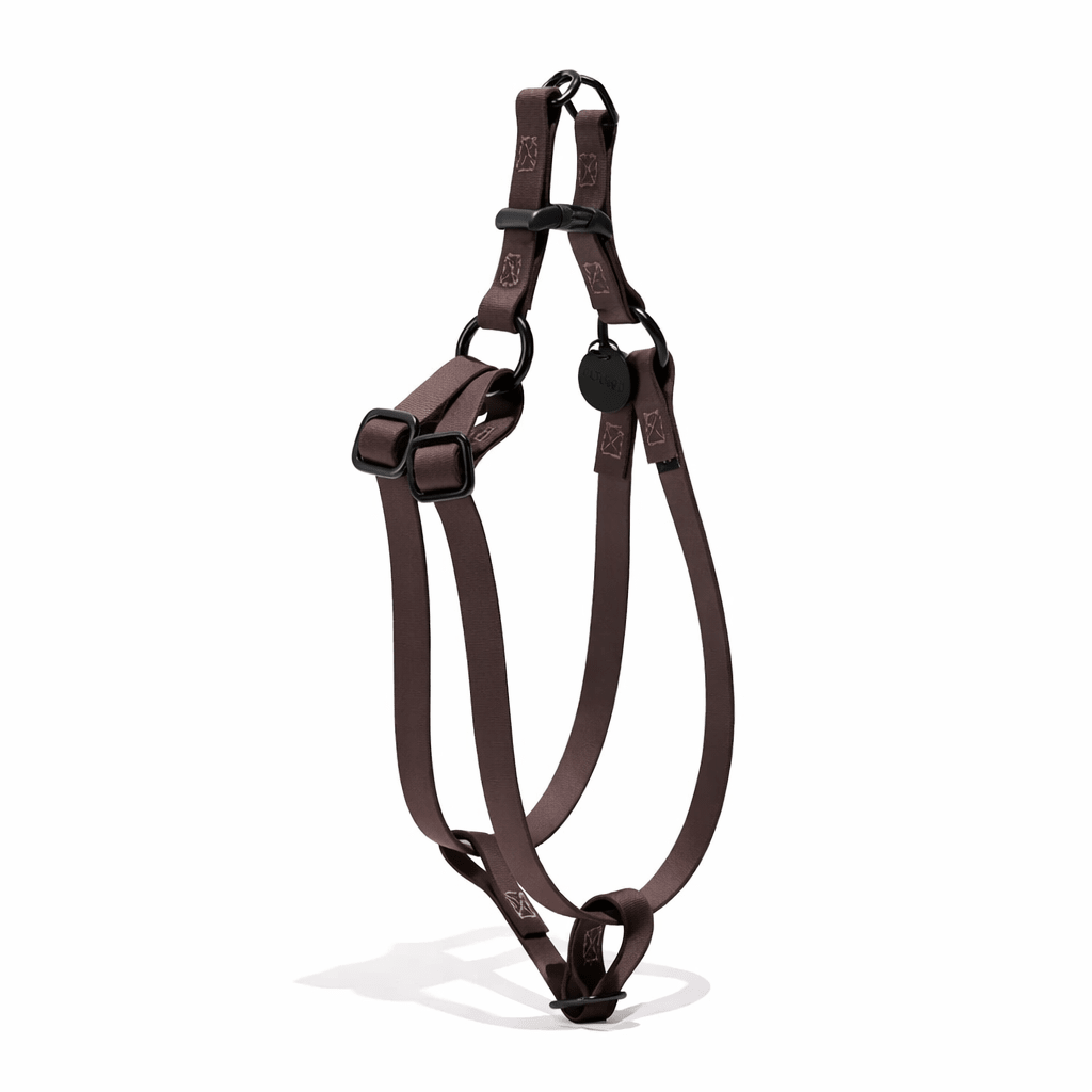 Water Resistant Cat & Dog Harness – Brown with Matte Black Hardware | Durable, Adjustable & All-Weather