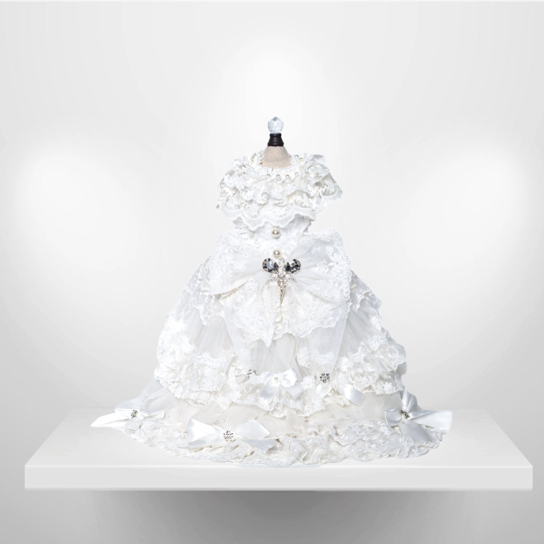 Hello Doggie Wedding Faux Fur Dog Dress