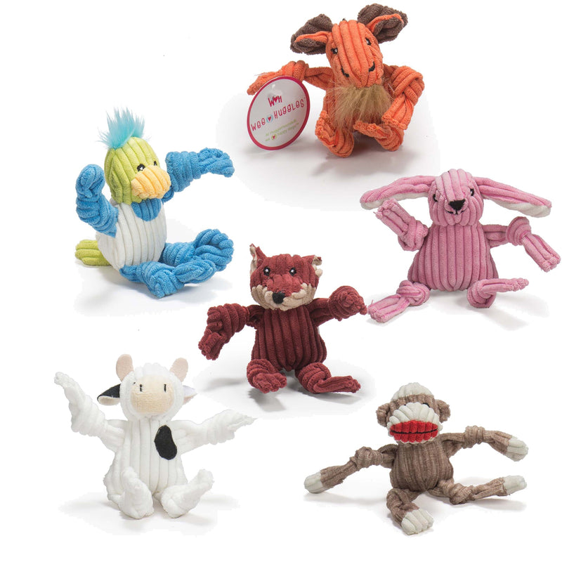 Wee Huggles Assorted Plush Dog Toys, 6 Pack