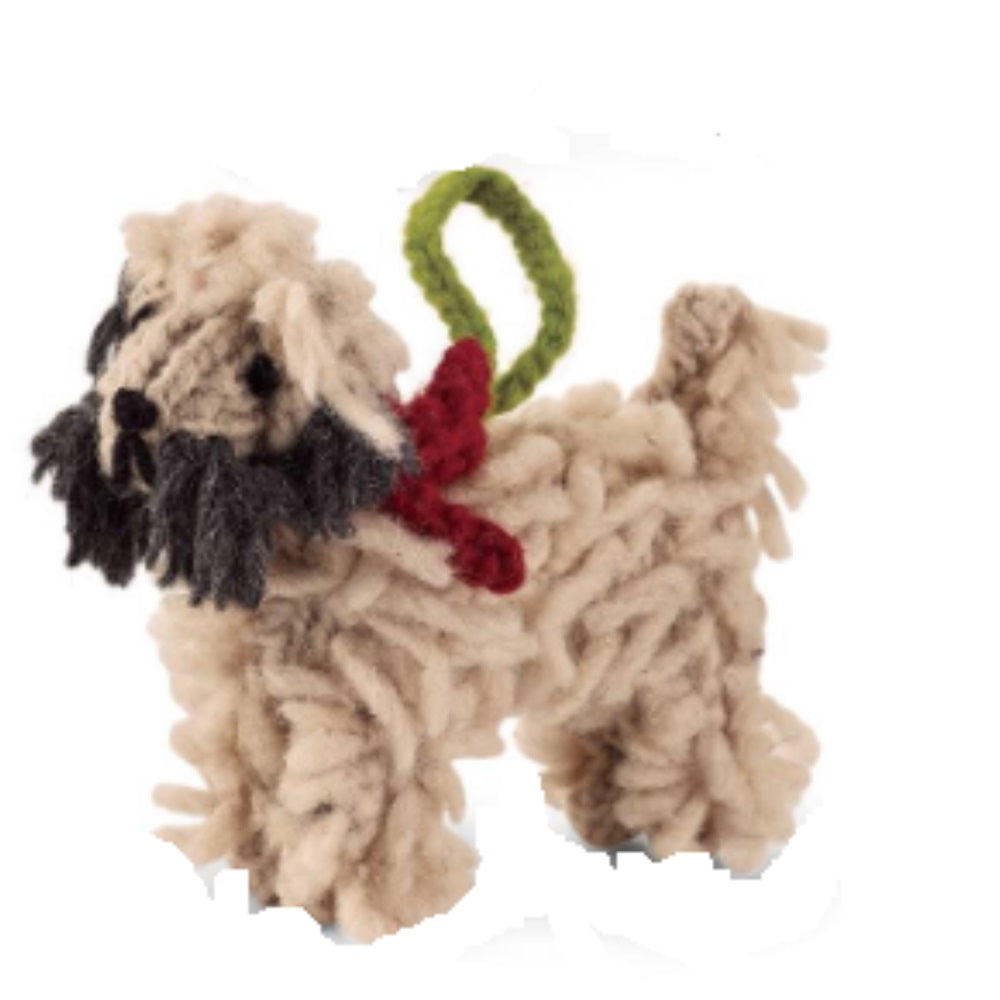 Chilly Dog Wheaten Terrier Hand Knit Wool Ornament