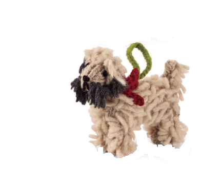Wheaten Terrier Hand Knit Dog Ornament