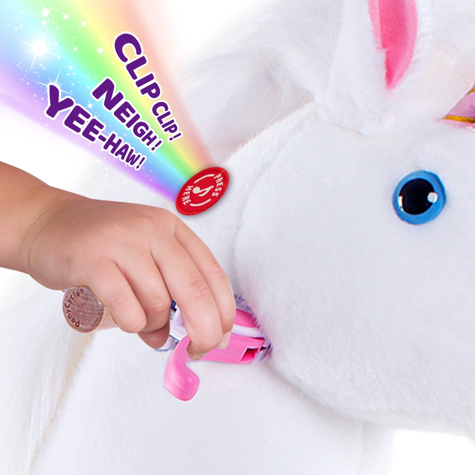 Model U Unicorn Riding Toy For Age 4-7 White