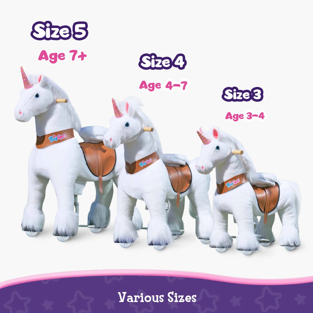 Model U Unicorn Ride-On Toy Age 3-4 White | HT Animal Supply