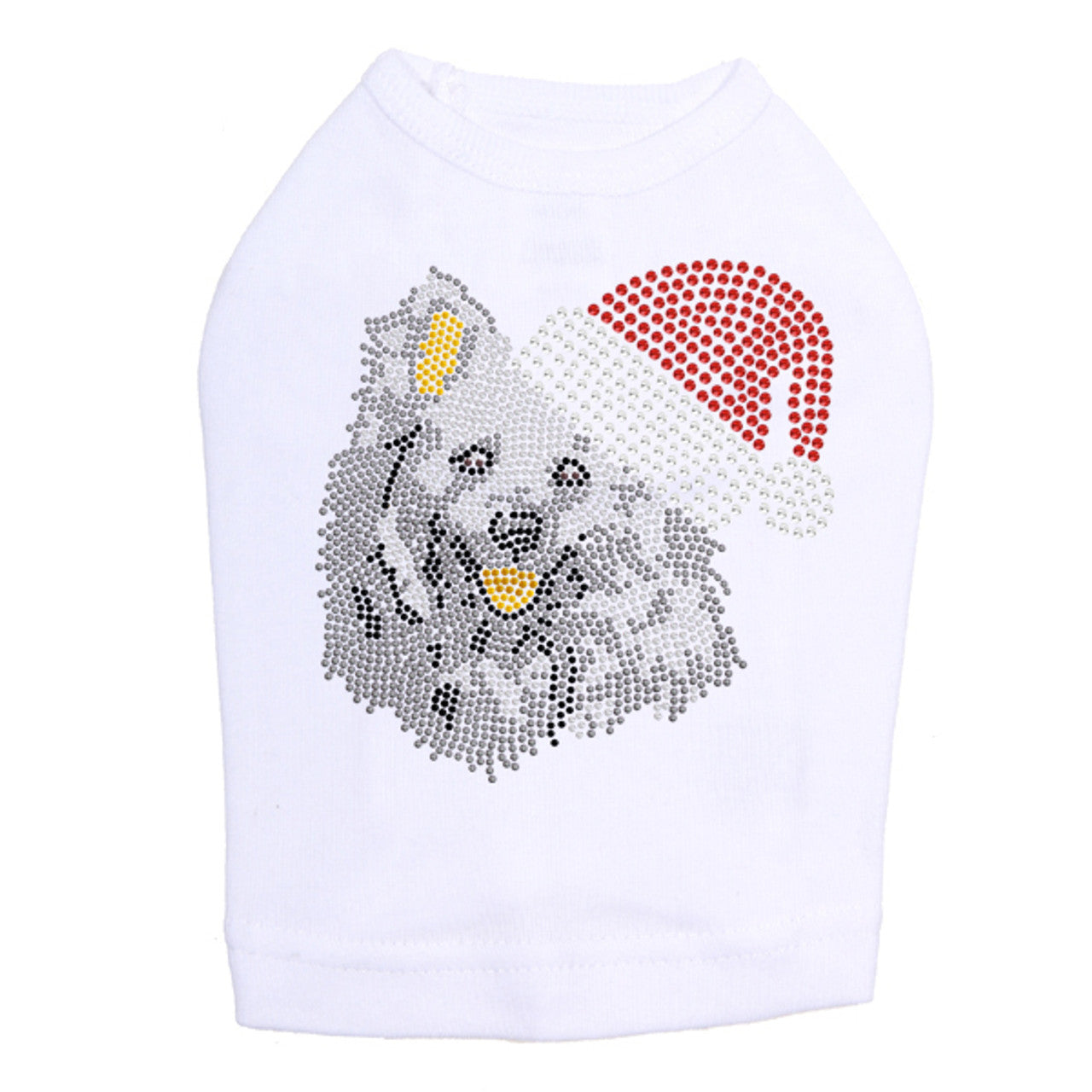 American Eskimo with Santa Hat - Dog Tank