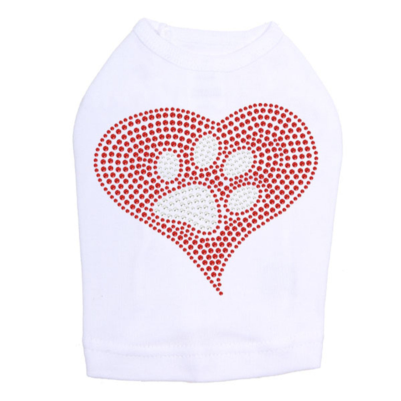 Red Heart with Paw 2 - Dog Tank